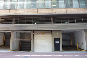 Little Walker St Car Park Access showing from left to right B1, B3, loading dock, B2, 11kV substation, click for Google Maps Street View